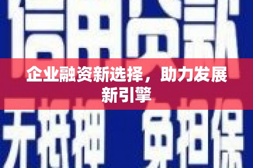 阿克陶企业融资新选择，助力发展新引擎